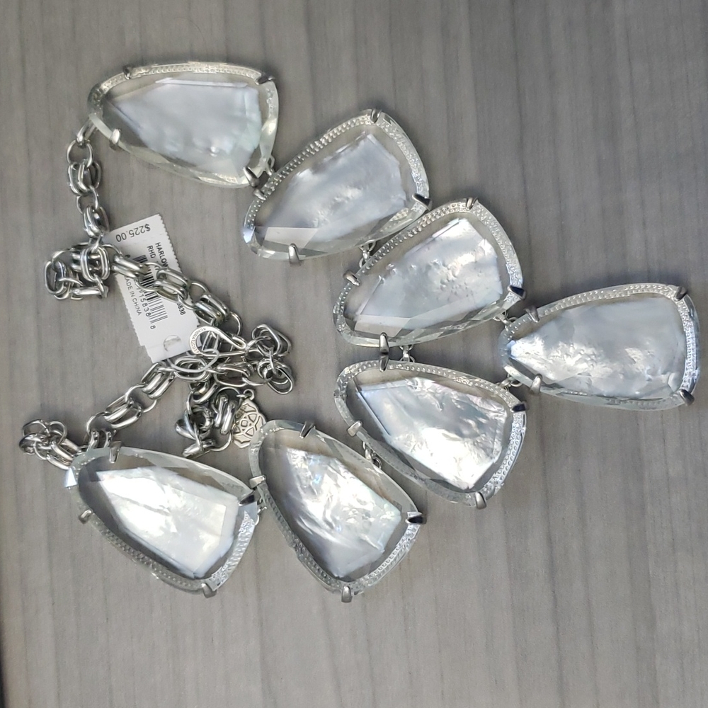 NWT Kendra Scott Suspended Ivory Harlow in Silver